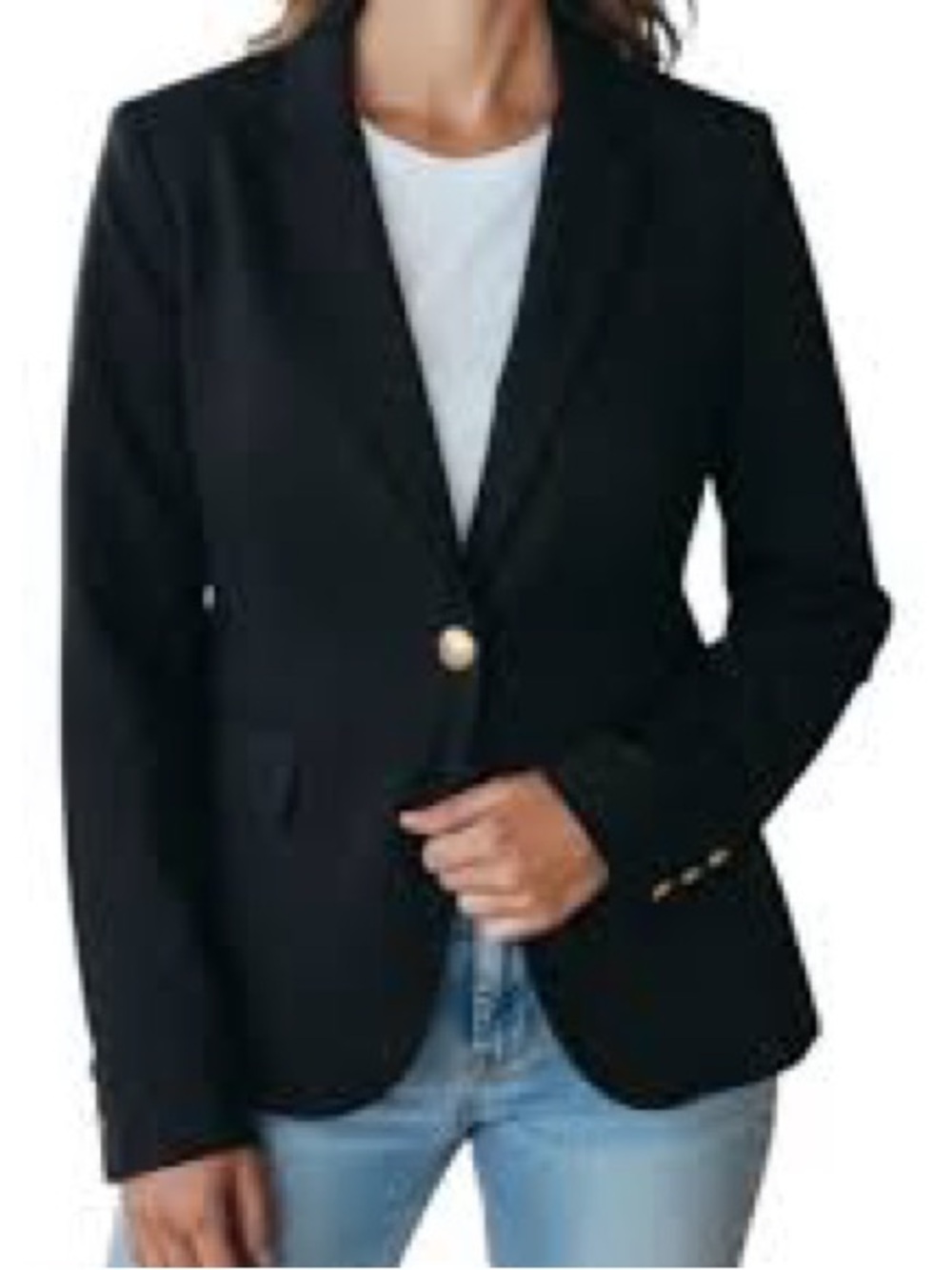 Tailored Black Women's Blazer with Gold Button by I Love H81 Size S